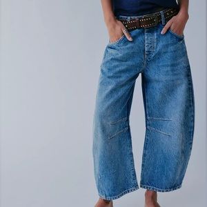 Free People We The Free Good Luck Mid Rise Barrel Jeans